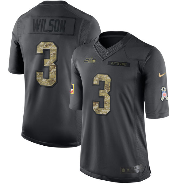 Nike Seahawks #3 Russell Wilson Black Men's Stitched NFL Limited 2016 Salute to Service Jersey Nike Seahawks #3 Russell Wilson Black Men's Stitched NFL Limited 2016 Salute to Service Jersey