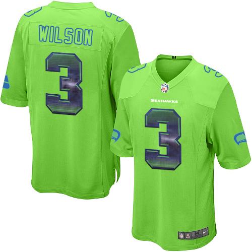 Nike Seahawks #3 Russell Wilson Green Alternate Men's Stitched NFL Limited Strobe Jersey Nike Seahawks #3 Russell Wilson Green Alternate Men's Stitched NFL Limited Strobe Jersey