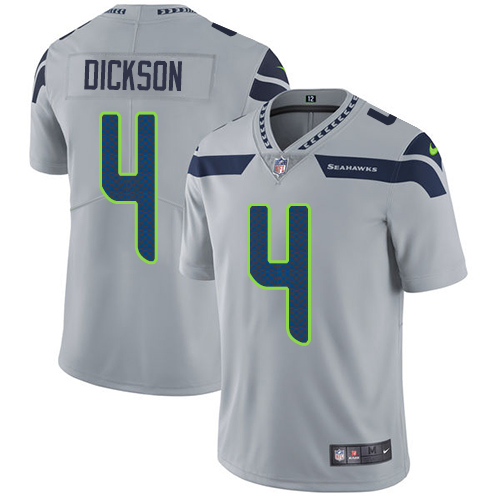 Nike Seahawks #4 Michael Dickson Grey Alternate Men's Stitched NFL Vapor Untouchable Limited Jersey Nike Seahawks #4 Michael Dickson Grey Alternate Men's Stitched NFL Vapor Untouchable Limited Jersey