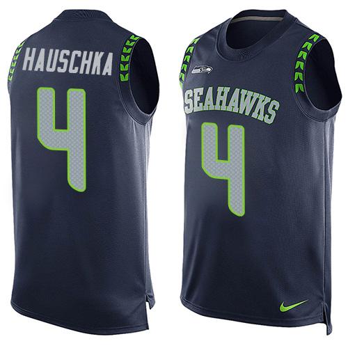 Nike Seahawks #4 Steven Hauschka Steel Blue Team Color Men's Stitched NFL Limited Tank Top Jersey Nike Seahawks #4 Steven Hauschka Steel Blue Team Color Men's Stitched NFL Limited Tank Top Jersey