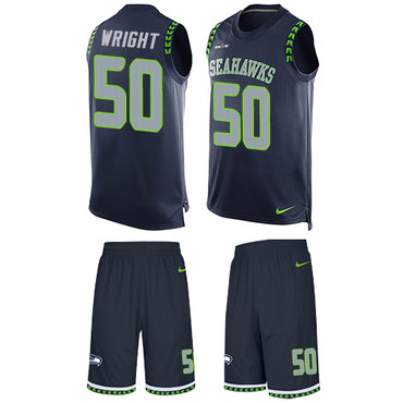 Nike Seahawks #50 K.J. Wright Steel Blue Team Color Men's Stitched NFL Limited Tank Top Suit Jersey Nike Seahawks #50 K.J. Wright Steel Blue Team Color Men's Stitched NFL Limited Tank Top Suit Jersey