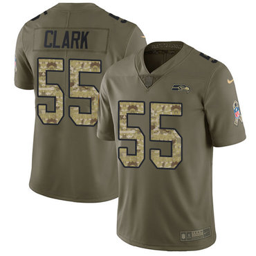 Nike Seahawks #55 Frank Clark Olive Camo Men's Stitched NFL Limited 2017 Salute To Service Jersey