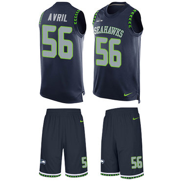 Nike Seahawks #56 Cliff Avril Steel Blue Team Color Men's Stitched NFL Limited Tank Top Suit Jersey Nike Seahawks #56 Cliff Avril Steel Blue Team Color Men's Stitched NFL Limited Tank Top Suit Jersey