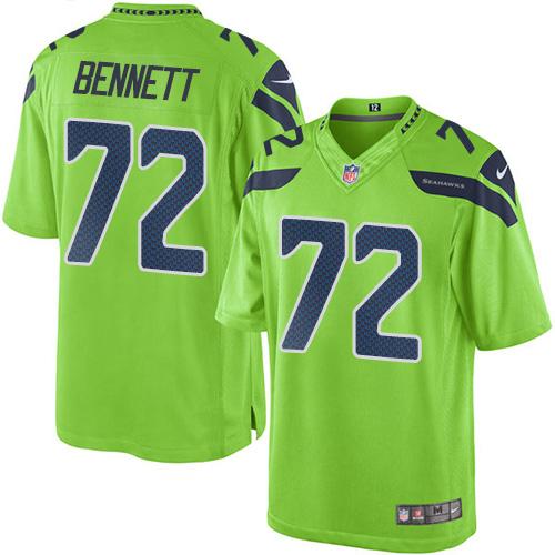 Nike Seahawks #72 Michael Bennett Green Men's Stitched NFL Limited Rush Jersey Nike Seahawks #72 Michael Bennett Green Men's Stitched NFL Limited Rush Jersey
