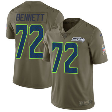 Nike Seahawks #72 Michael Bennett Olive Men's Stitched NFL Limited 2017 Salute to Service Jersey Nike Seahawks #72 Michael Bennett Olive Men's Stitched NFL Limited 2017 Salute to Service Jersey