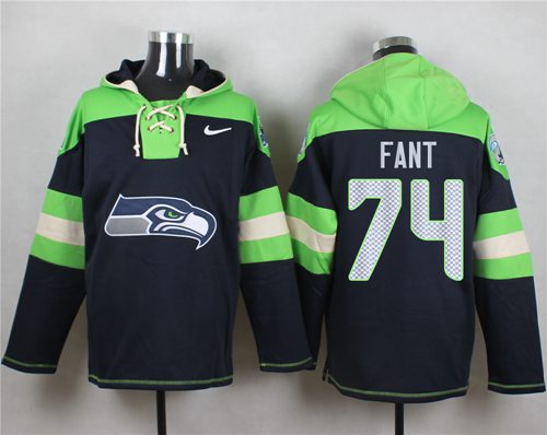 Nike Seahawks #74 George Fant Navy Blue Player Pullover NFL Hoodie Nike Seahawks #74 George Fant Navy Blue Player Pullover NFL Hoodie