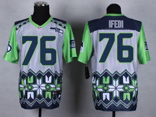 Nike Seahawks #76 Germain Ifedi Grey Men's Stitched NFL Elite Noble Fashion Jersey - 副本 Nike Seahawks #76 Germain Ifedi Grey Men's Stitched NFL Elite Noble Fashion Jersey - 副本