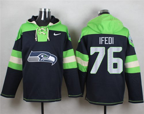 Nike Seahawks #76 Germain Ifedi Navy Blue Player Pullover NFL Hoodie Nike Seahawks #76 Germain Ifedi Navy Blue Player Pullover NFL Hoodie