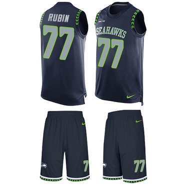Nike Seahawks #77 Ahtyba Rubin Steel Blue Team Color Men's Stitched NFL Limited Tank Top Suit Jersey Nike Seahawks #77 Ahtyba Rubin Steel Blue Team Color Men's Stitched NFL Limited Tank Top Suit Jersey