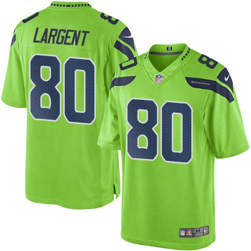Nike Seahawks #80 Steve Largent Green Youth Stitched NFL Limited Rush Jersey
