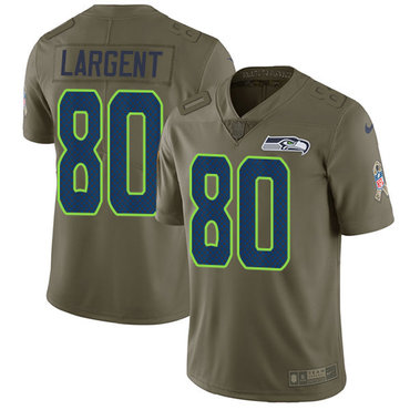 Nike Seahawks #80 Steve Largent Olive Men's Stitched NFL Limited 2017 Salute to Service Jersey Nike Seahawks #80 Steve Largent Olive Men's Stitched NFL Limited 2017 Salute to Service Jersey
