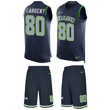 Nike Seahawks #80 Steve Largent Steel Blue Team Color Men's Stitched NFL Limited Tank Top Suit Jersey Nike Seahawks #80 Steve Largent Steel Blue Team Color Men's Stitched NFL Limited Tank Top Suit Jersey