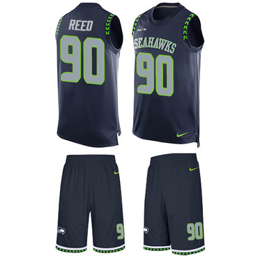 Nike Seahawks #90 Jarran Reed Steel Blue Team Color Men's Stitched NFL Limited Tank Top Suit Jersey Nike Seahawks #90 Jarran Reed Steel Blue Team Color Men's Stitched NFL Limited Tank Top Suit Jersey