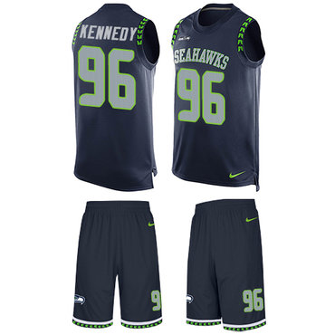 Nike Seahawks #96 Cortez Kennedy Steel Blue Team Color Men's Stitched NFL Limited Tank Top Suit Jersey Nike Seahawks #96 Cortez Kennedy Steel Blue Team Color Men's Stitched NFL Limited Tank Top Suit Jersey