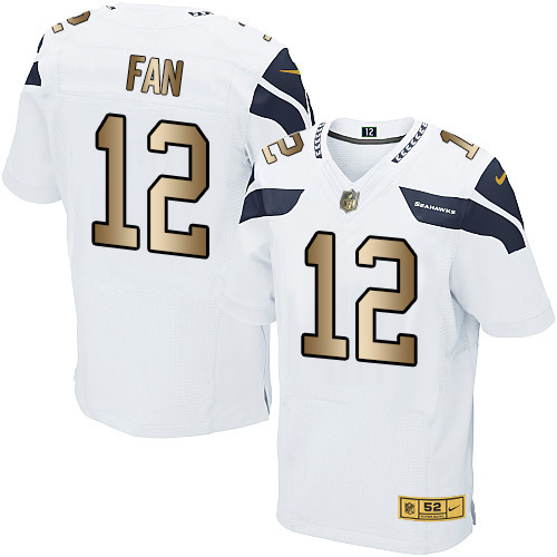 Nike Seahawks 12 Fan White Gold Elite Jersey Nike Seahawks 12 Fan White Gold Elite Jersey