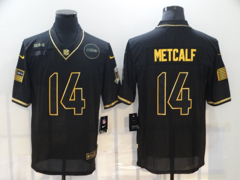 Nike Seahawks 14 DK Metcalf Black Gold 2020 Salute To Service Limited Jersey Nike Seahawks 14 DK Metcalf Black Gold 2020 Salute To Service Limited Jersey