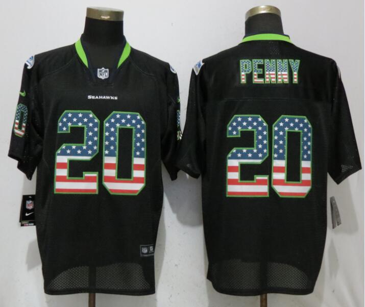 Nike Seahawks 20 Rashaad Penny Black USA Flag Fashion Elite Jersey Nike Seahawks 20 Rashaad Penny Black USA Flag Fashion Elite Jersey