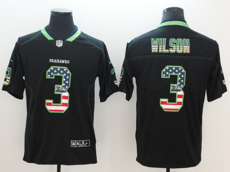 Nike Seahawks 3 Russell Wilson Black USA Flag Fashion Color Rush Limited Jersey Nike Seahawks 3 Russell Wilson Black USA Flag Fashion Color Rush Limited Jersey