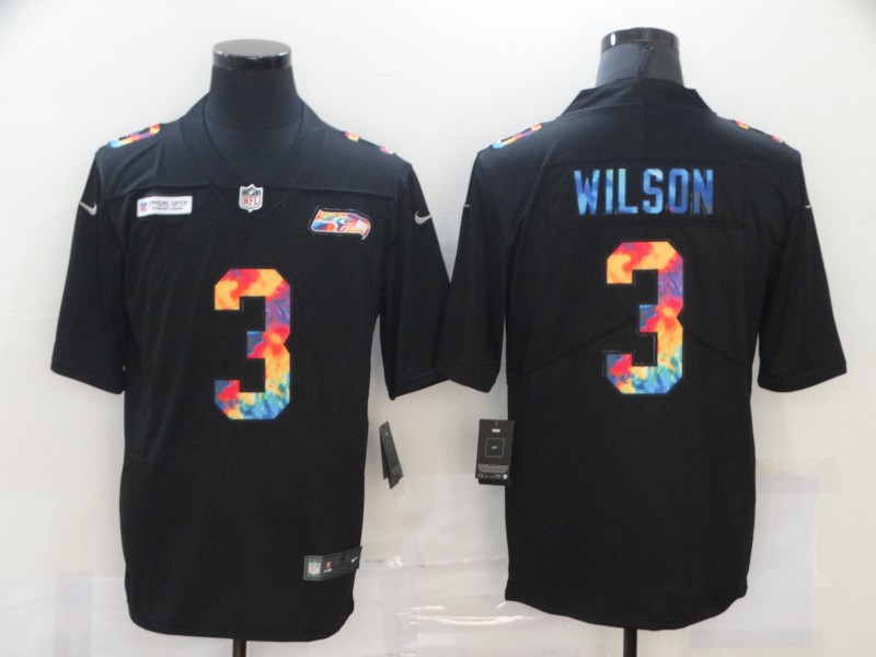 Nike Seahawks 3 Russell Wilson Black Vapor Untouchable Rainbow Limited Jersey Nike Seahawks 3 Russell Wilson Black Vapor Untouchable Rainbow Limited Jersey