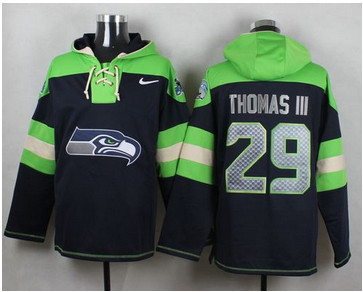 Nike Seattle Seahawks #29 Earl Thomas III Steel Blue Player Pullover NFL Hoodie Nike Seattle Seahawks #29 Earl Thomas III Steel Blue Player Pullover NFL Hoodie