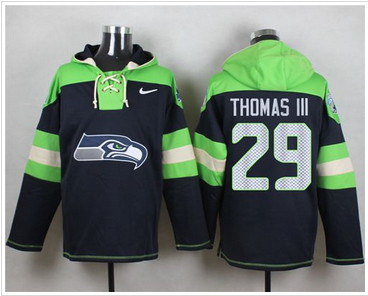 Nike Seattle Seahawks #29 Earl Thomas III Steel Blue Player Pullover NFL Hoodie