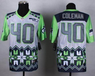 Nike Seattle Seahawks #40 Derrick Coleman Grey NFL Elite Noble Fashion Jersey Nike Seattle Seahawks #40 Derrick Coleman Grey NFL Elite Noble Fashion Jersey