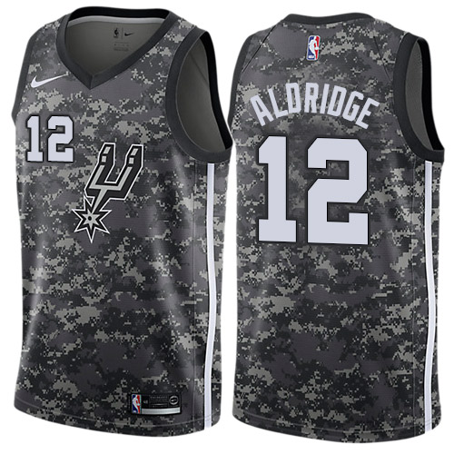 Nike Spurs #12 LaMarcus Aldridge Black NBA Swingman City Edition 2018 19 Jersey