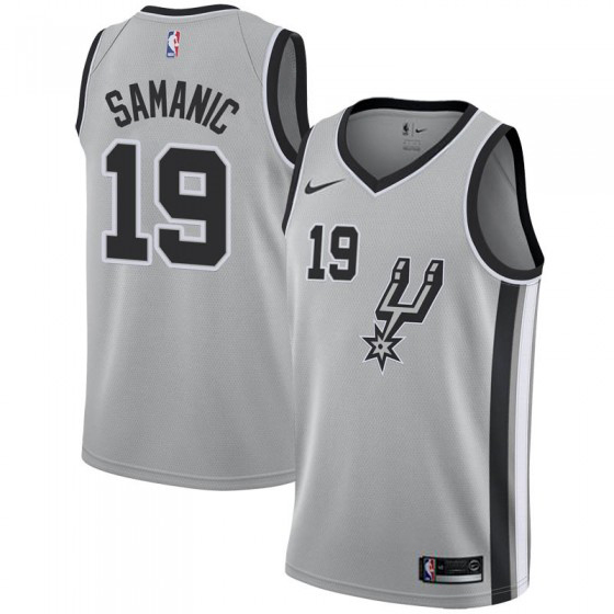 Nike Spurs #19 Luka Samanic Silver NBA Swingman Statement Edition Jersey
