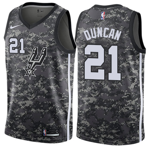 Nike Spurs #21 Tim Duncan Black NBA Swingman City Edition 2018 19 Jersey