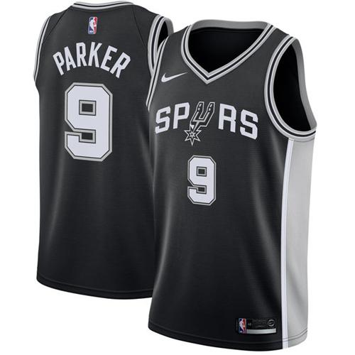Nike Spurs #9 Tony Parker Black NBA Swingman Jersey