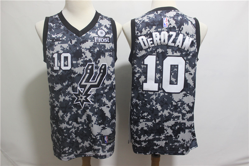 Nike Spurs 10 DeMar DeRozan Camo 2018-19 City Edition Nike Swingman Jersey