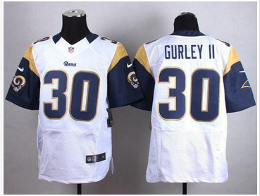 Nike St. Louis Rams #30 Todd Gurley II White Men's Stitched NFL Elite Jersey Nike St. Louis Rams #30 Todd Gurley II White Men's Stitched NFL Elite Jersey
