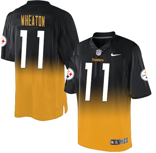Nike Steelers #11 Markus Wheaton Black Gold Men's Stitched NFL Elite Fadeaway Fashion Jersey Nike Steelers #11 Markus Wheaton Black Gold Men's Stitched NFL Elite Fadeaway Fashion Jersey