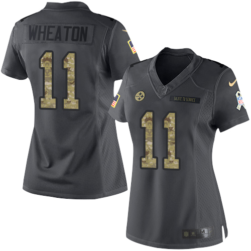Nike Steelers #11 Markus Wheaton Black Women's Stitched NFL Limited 2016 Salute to Service Jersey