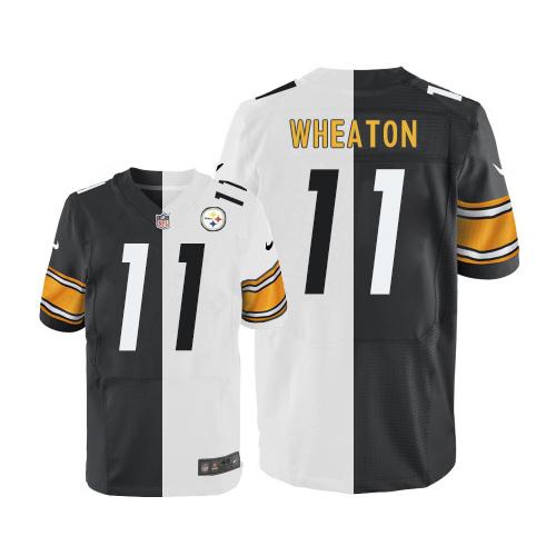 Nike Steelers #11 Markus Wheaton White Black Men's Stitched NFL Elite Split Jersey