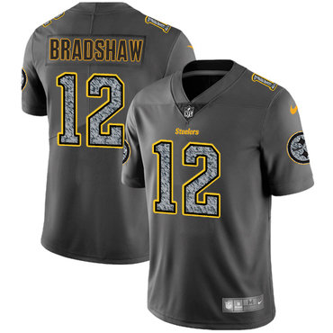 Nike Steelers #12 Terry Bradshaw Gray Static Men's Stitched NFL Vapor Untouchable Limited Jersey Nike Steelers #12 Terry Bradshaw Gray Static Men's Stitched NFL Vapor Untouchable Limited Jersey