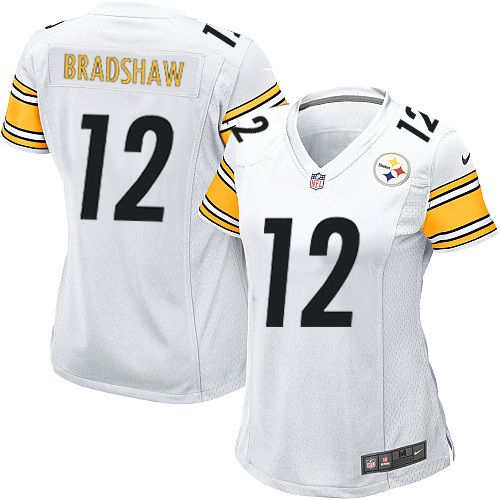 Nike Steelers #12 Terry Bradshaw White Women's Stitched NFL Elite Jersey