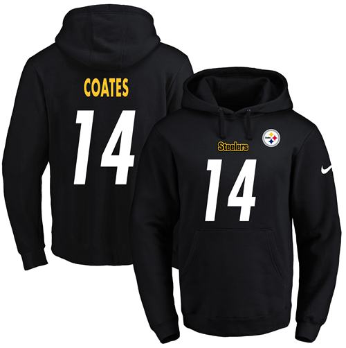 Nike Steelers #14 Sammie Coates Black Name & Number Pullover NFL Hoodie Nike Steelers #14 Sammie Coates Black Name & Number Pullover NFL Hoodie