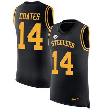 Nike Steelers #14 Sammie Coates Black Team Color Men's Stitched NFL Limited Rush Tank Top Jersey