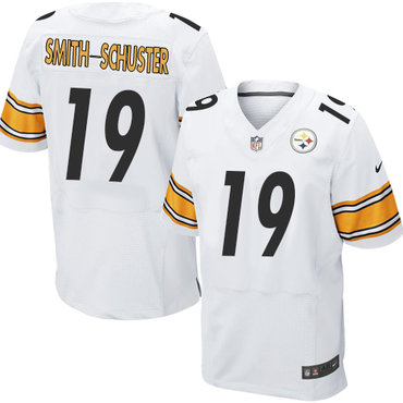 Nike Steelers #19 JuJu Smith-Schuster White Men's Stitched NFL Elite Jersey