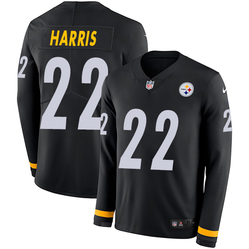 Nike Steelers #22 Najee Harris Black Team Color Men's Stitched NFL Limited Therma Long Sleeve Jersey Nike Steelers #22 Najee Harris Black Team Color Men's Stitched NFL Limited Therma Long Sleeve Jersey