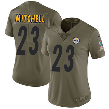 Nike Steelers #23 Mike Mitchell Olive Women's Stitched NFL Limited 2017 Salute to Service Jersey