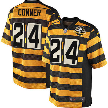Nike Steelers #24 James Conner Black Yellow Alternate Youth Stitched NFL Elite Jersey