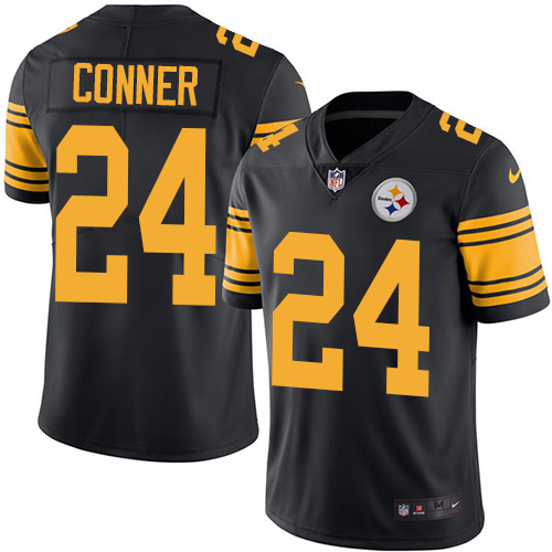 Nike Steelers #24 James Conner Black Youth Stitched NFL Limited Rush Jersey