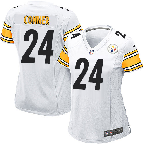 Nike Steelers #24 James Conner White Women's Stitched NFL Elite Jersey