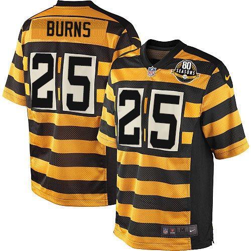Nike Steelers #25 Artie Burns Yellow Black Alternate Men's Stitched NFL 80TH Throwback Elite Jersey Nike Steelers #25 Artie Burns Yellow Black Alternate Men's Stitched NFL 80TH Throwback Elite Jersey