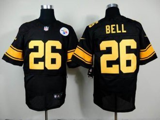 Nike Steelers #26 Le'Veon Bell Black(Gold No.) Men's Stitched NFL Elite Jersey Nike Steelers #26 Le'Veon Bell Black(Gold No.) Men's Stitched NFL Elite Jersey