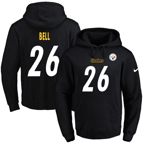 Nike Steelers #26 Le'Veon Bell Black Name & Number Pullover NFL Hoodie Nike Steelers #26 Le'Veon Bell Black Name & Number Pullover NFL Hoodie