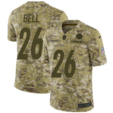 Nike Steelers #26 Le'Veon Bell Camo Youth Stitched NFL Limited 2018 Salute to Service Jersey