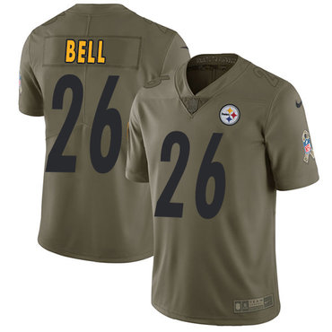 Nike Steelers #26 Le'Veon Bell Olive Men's Stitched NFL Limited 2017 Salute to Service Jersey